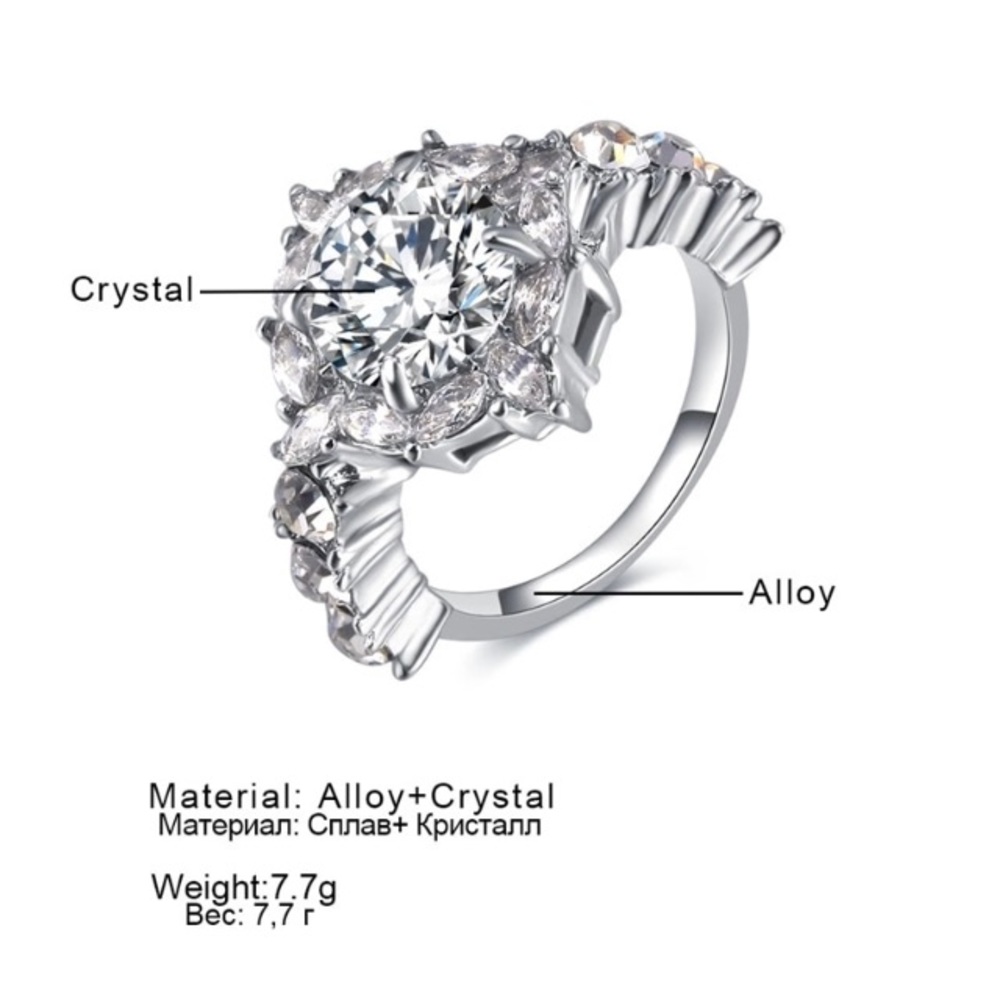 NEW!๐๐SPARKLING! CZ RING!๐๐7 ROUND! BRILLIANT! - Picture 5 of 8